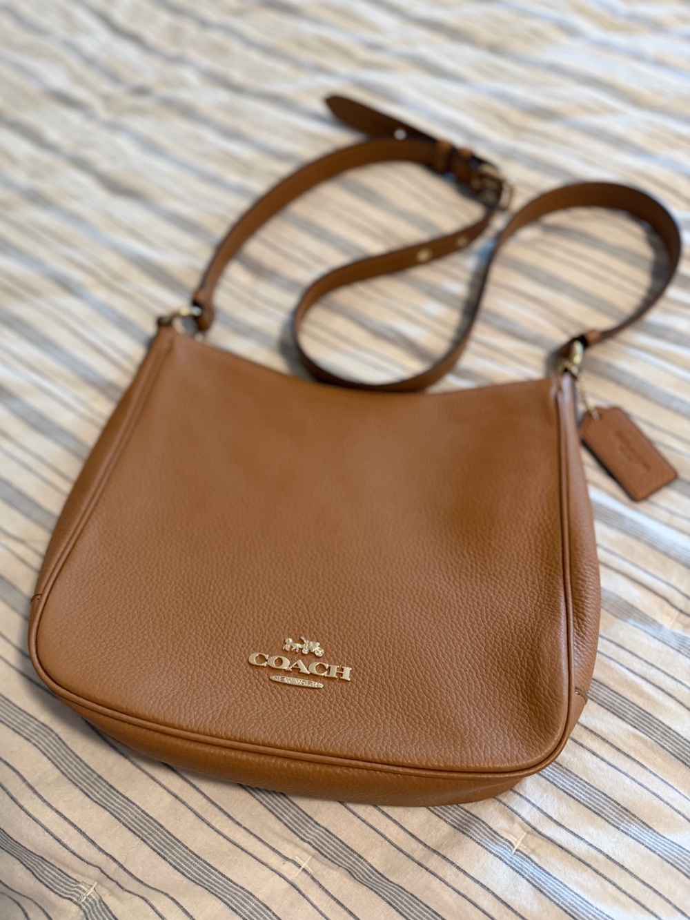 Coach Pebbled Leather Ellie File Crossbody Bag in Light Saddle Tan C1648 - Picture 13 of 16